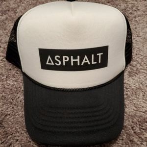 Black and white hat - Asphalt logo - Skater cap